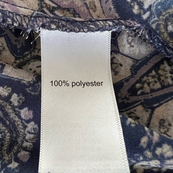 𝅺MAURICE’S Navy Blue Plum Gray Zipper Blouse Size Small - Picture 14 of 15